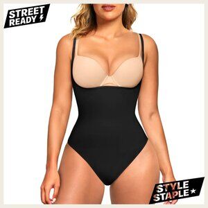 Seamless Shapewear Bodysuit Tummy Control High Waisted Open Bust Thong Style